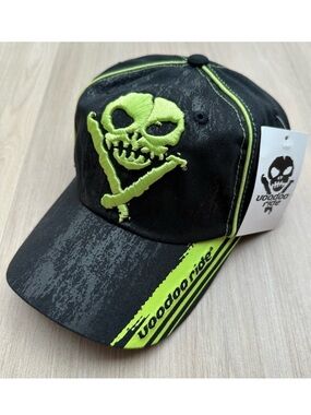 Dale Earnhart NASCAR Hat Jr Nation Voodoo Ride Black Green Skull Baseball Cap